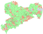 Karte mit den sächischen Wahlkreisen zur Landtagswahl 2019. Bei Klick vergrößert sich die Karte.