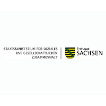 Logo mit der Aufschrift Staatsministerium für Soziales und Gesellschaftlichen Zusammenhalt Freistaat Sachsen