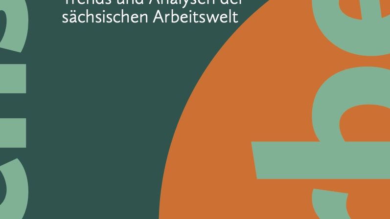 Buchcover Arbeit in Sachsen Buchcover mit der Aufschrift "Arbeit in Sachsen. Trends und Analysen der sächsischen Arbeitswelt." Herausgegeben von Johannes Kiess, erschienen bei der Sächsischen Landeszentrale für politische Bildung. Bei Klick vergrößert sich das Bild.