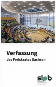 Buchcover "Verfassung des Freistaates Sachsen" - bei Klick öffnet sich eine PDF mit dem Ebook.