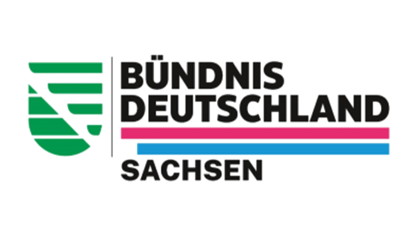 Logo Bündnis Deutschland Logo mit der Aufschrift "Bündnis Deutschland Sachsen".