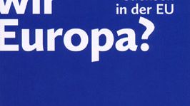Zu sehen ist ein Buchcover mit dem Titel "Brauchen wir Europa?" Die Herausgeber sind Astrid Lorenz und Dorothee Riese. Im unteren Bereich des Covers befindet sich das Logo der "Sächsischen Landeszentrale für politische Bildung" sowie das Logo des Verlags "Bertelsmann Stiftung". Der Hintergrund des Covers ist einheitlich blau mit weißen und grünen Textelementen. Bei Klick vergrößert sich das Bild.