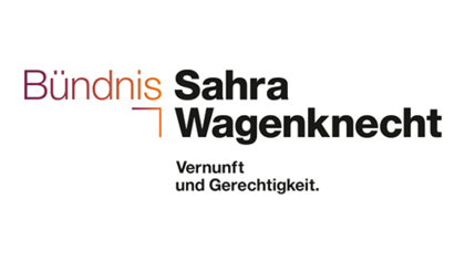 Logo BSW Logo mit der Aufschrift "Bündnis Sarah Wagenknecht für Vernunft und Gerechtigkeit".