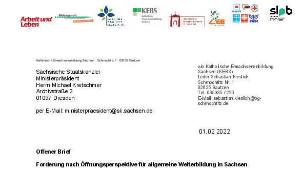 Offener Brief M P Corona V O