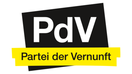 Logo PdV Logo mit der Aufschrift "PdV, Partei der Vernunft".