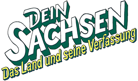 Logo mit der Aufschrift "Dein Sachsen. Das Land und seine Verfassung.". Bei Klick Weiterleitung zum Spiel auf deinsachsen.slpb.de