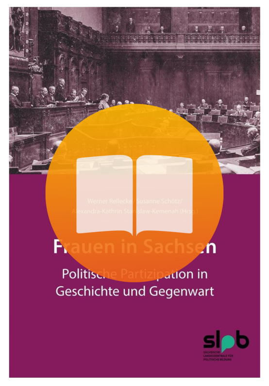 Buchtitel von "Frauen in Sachsen". Beim Anklicken gelangen Sie zu PDF-Version des Buches, oder der Download der PDF wird automatisch gestartet. 
