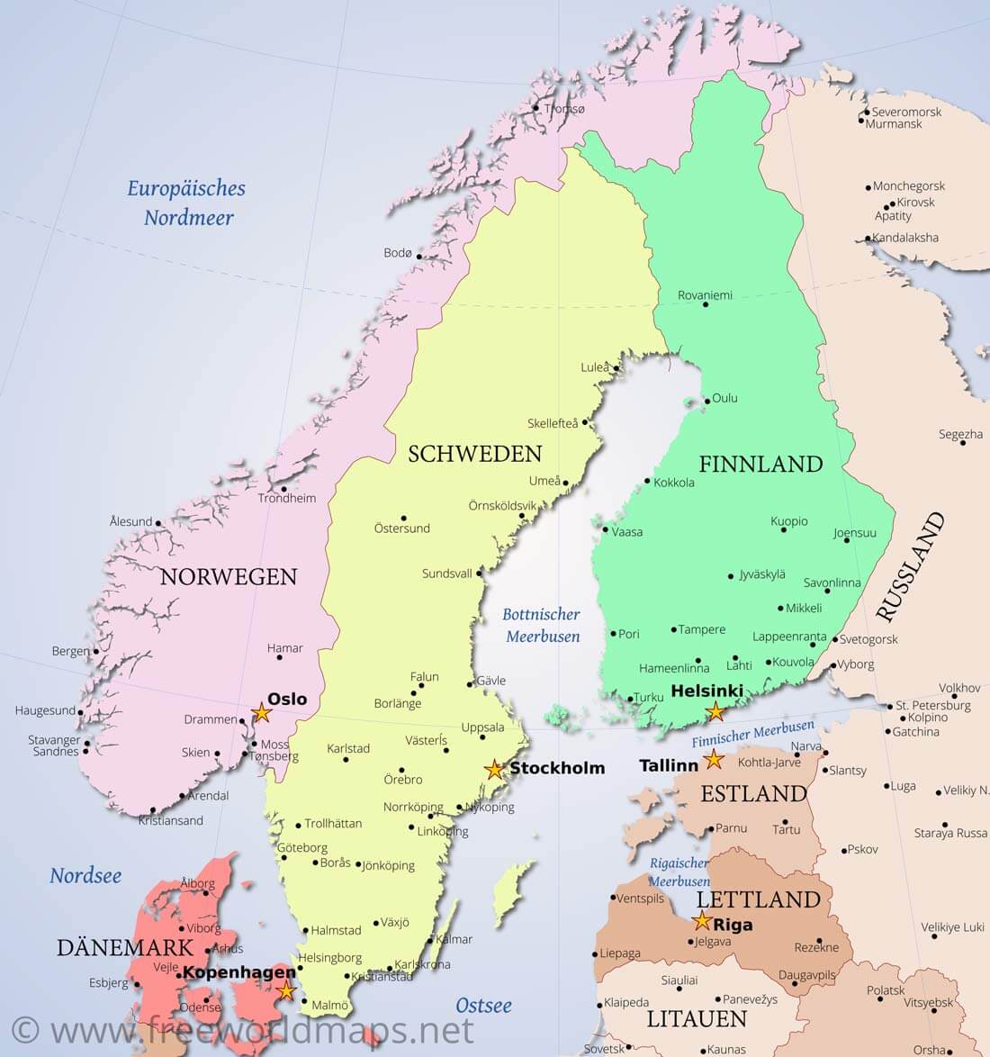 Skandinavien Www.freeworldmaps.net