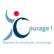 Logo Courage Logo mit der Aufschrift Courage! Netzwerk für Demokratie und Courage