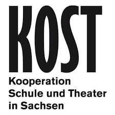 Logo Kost Logo mit der Aufschrift "Kost. Kooperation Schule und Theater in Sachsen."