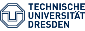 Logo mit der Aufschrift "TU Dresden".